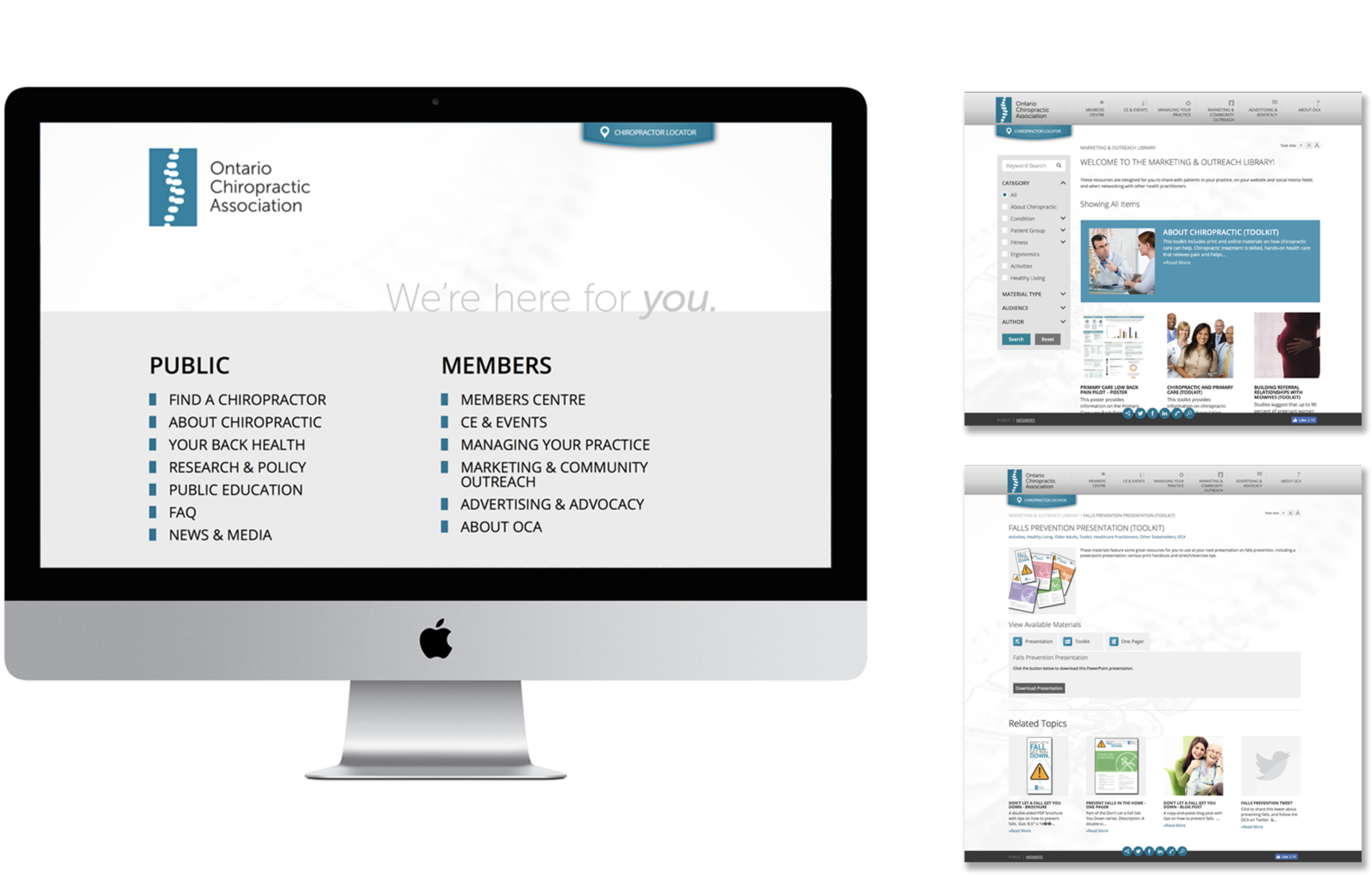 Website redesign for OCA